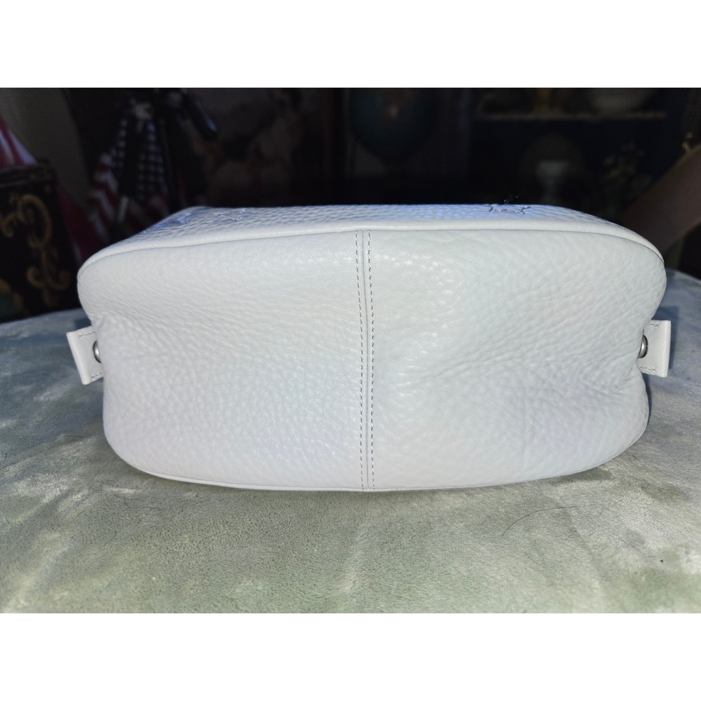Dagne Dover Mila Toiletry Organizer Light Blue Pebbled Leather Embroidered Stars - Picture 3 of 6